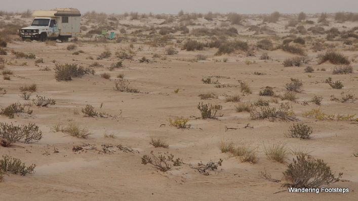 Our campsite at the edge of Sharquiya Sands.