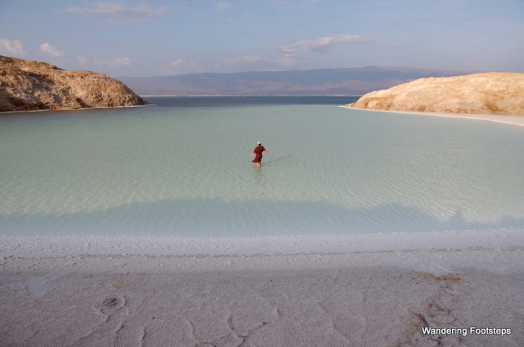Lake Assal (a giant salt pan, essentially) in Djibouti.