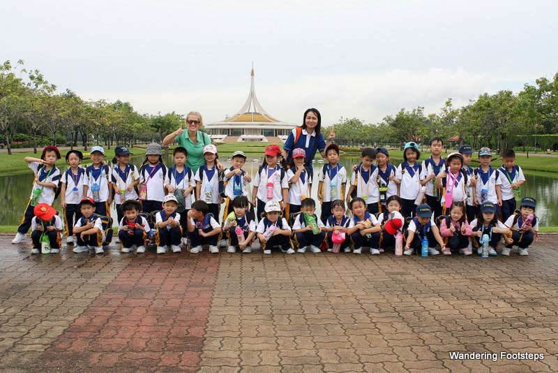 Teaching ESL to a bunch of kindergarteners in Thailand.