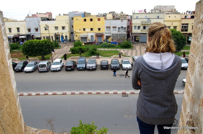 In Morocco!!  Gazing down at El Jadida from its old Portuguese ramparts.