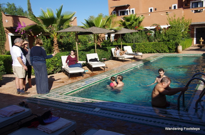 The extended family testing out our private swimming pool.